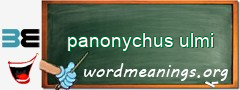 WordMeaning blackboard for panonychus ulmi